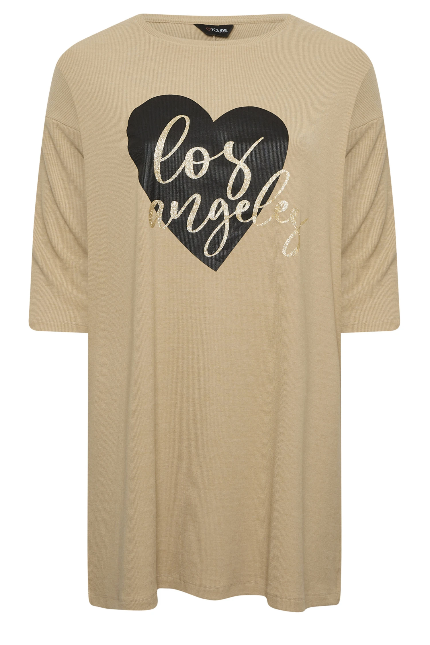 YOURS Curve Beige Brown 'Los Angeles' Split Hem Top 7 YOURS Curve Beige Brown 'Los Angeles' Split Hem Top - Image 5