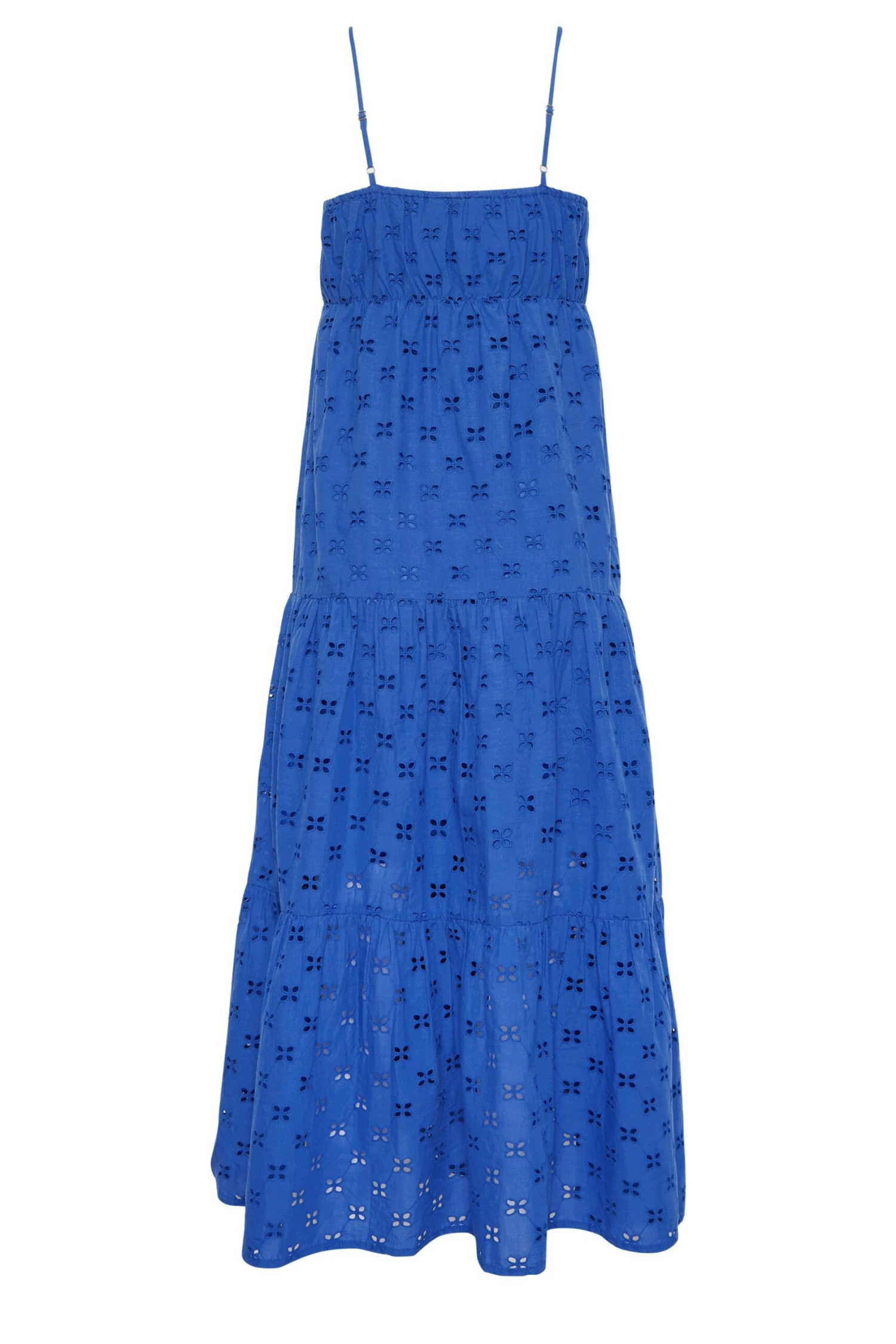 YOURS PETITE Curve Cobalt Blue Broderie Anglaise Strap Maxi Dress 3 YOURS PETITE Curve Cobalt Blue Broderie Anglaise Strap Maxi Dress