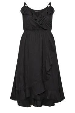 LIMITED COLLECTION Curve Black Frill Midaxi Wrap Dress -Plus Size Apparel Shop 5f2979a1 05bf 4e 215533 X