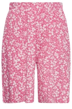 YOURS Curve Pink Ditsy Print Jersey Shorts -Plus Size Apparel Shop 5f94aab5 9ece 44 144847 X