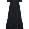 YOURS PETITE Curve Navy Blue Broderie Anglaise Short Sleeve Maxi Dress