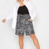 YOURS Curve Black Zebra Print Paperbag Waist Shorts -Plus Size Apparel Shop 61097dd4 377e 49 144802 B