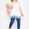 YOURS Curve White Crochet Detail Peplum Tunic Top 1 YOURS Curve White Crochet Detail Peplum Tunic Top -Plus Size Apparel Shop 61205737 1b01 43 191896 B