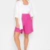 YOURS Curve Bright Pink Woven Shorts -Plus Size Apparel Shop 622a5756 a426 41 144799 B