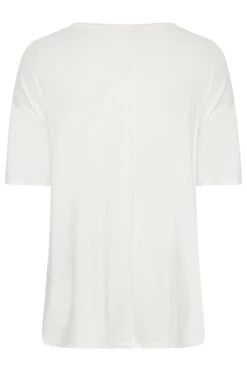 YOURS Curve White Eyelet Detail Oversized T-Shirt -Plus Size Apparel Shop 6305612f f6f6 42 301966 Y