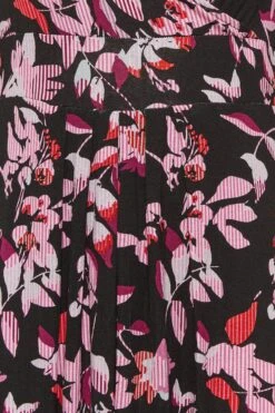 YOURS Curve Black Leaf Print Wrap Front Dress -Plus Size Apparel Shop 652c60a7 03f1 42 301524 Z