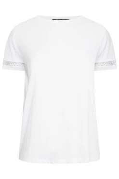 LIMITED COLLECTION Curve White Crochet Trim T-Shirt 12 LIMITED COLLECTION Curve White Crochet Trim T-Shirt -Plus Size Apparel Shop 66c8fff5 a666 44 215637 X