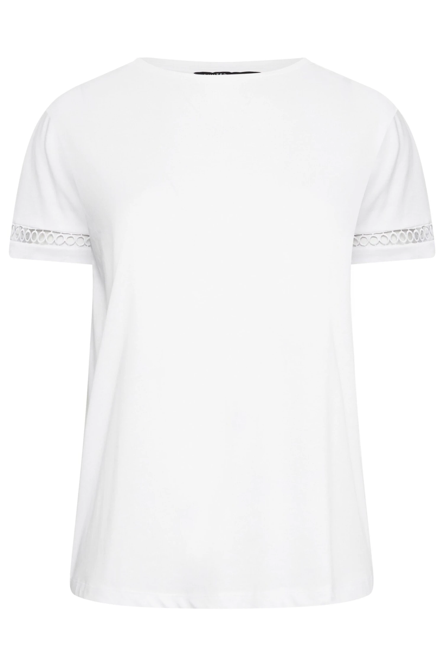 LIMITED COLLECTION Curve White Crochet Trim T-Shirt 7 LIMITED COLLECTION Curve White Crochet Trim T-Shirt - Image 5