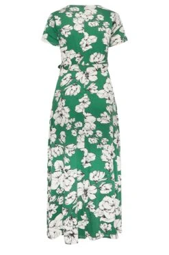YOURS Curve Green Floral Wrap Dress -Plus Size Apparel Shop 67d633d9 81ed 4a 301600 Y