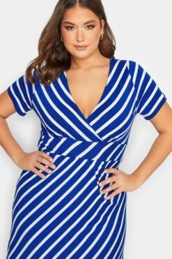 YOURS Curve Blue Stripe Swing Maxi Dress 10 YOURS Curve Blue Stripe Swing Maxi Dress -Plus Size Apparel Shop 69ccefde b6a0 43 301020 D