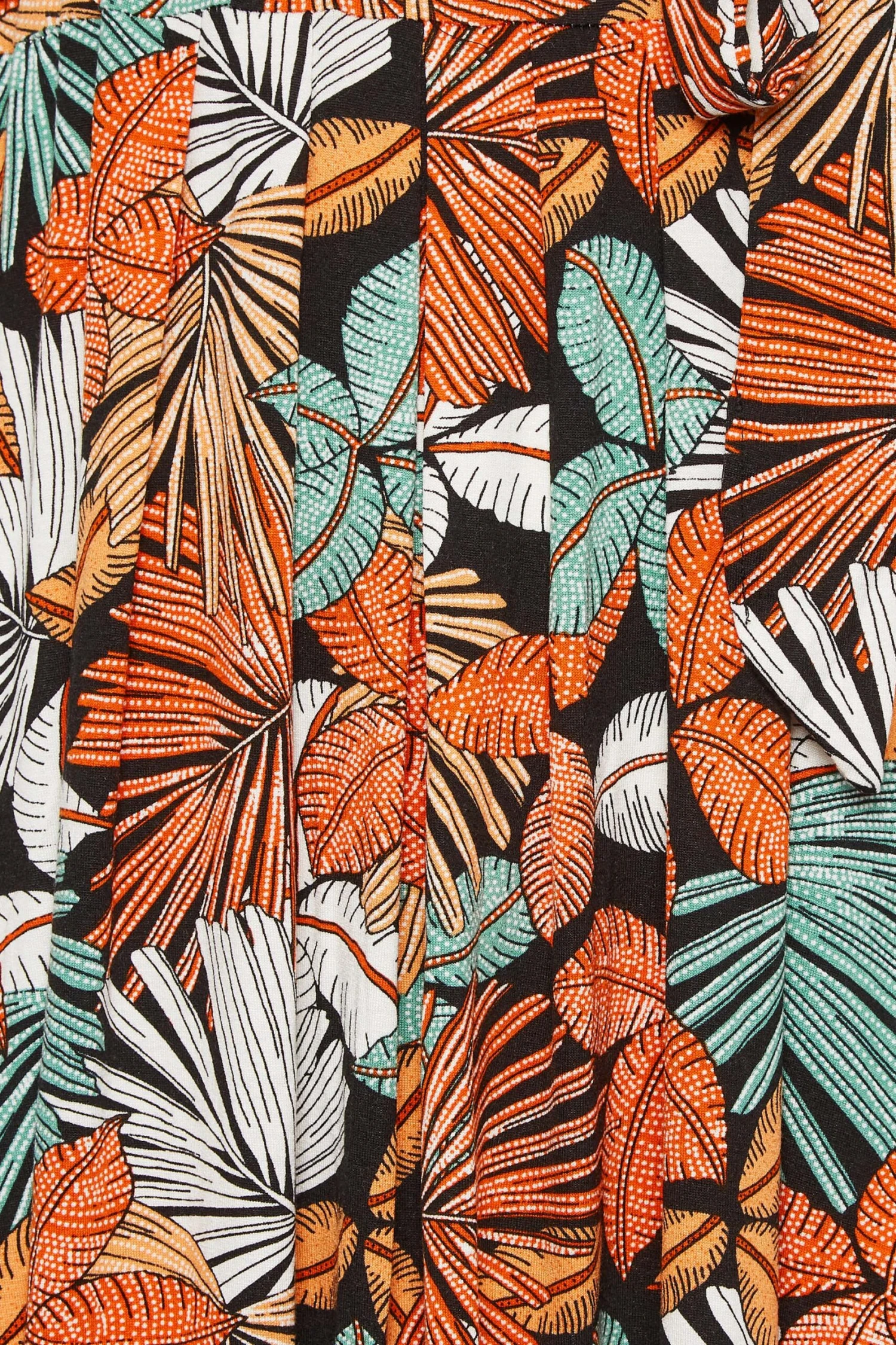 YOURS Curve Black & Orange Leaf Print Maxi Dress 6 YOURS Curve Black & Orange Leaf Print Maxi Dress - Image 4