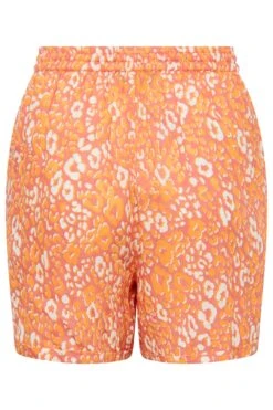 LIMITED COLLECTION Curve Orange Leopard Print Crinkle Shorts -Plus Size Apparel Shop 6be65fce 78c2 40 215555 Y
