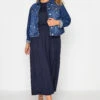 YOURS LONDON Curve Navy Blue Pocket Maxi Dress