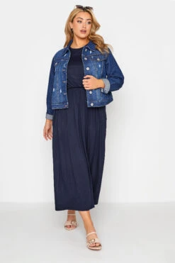 YOURS LONDON Curve Navy Blue Pocket Maxi Dress