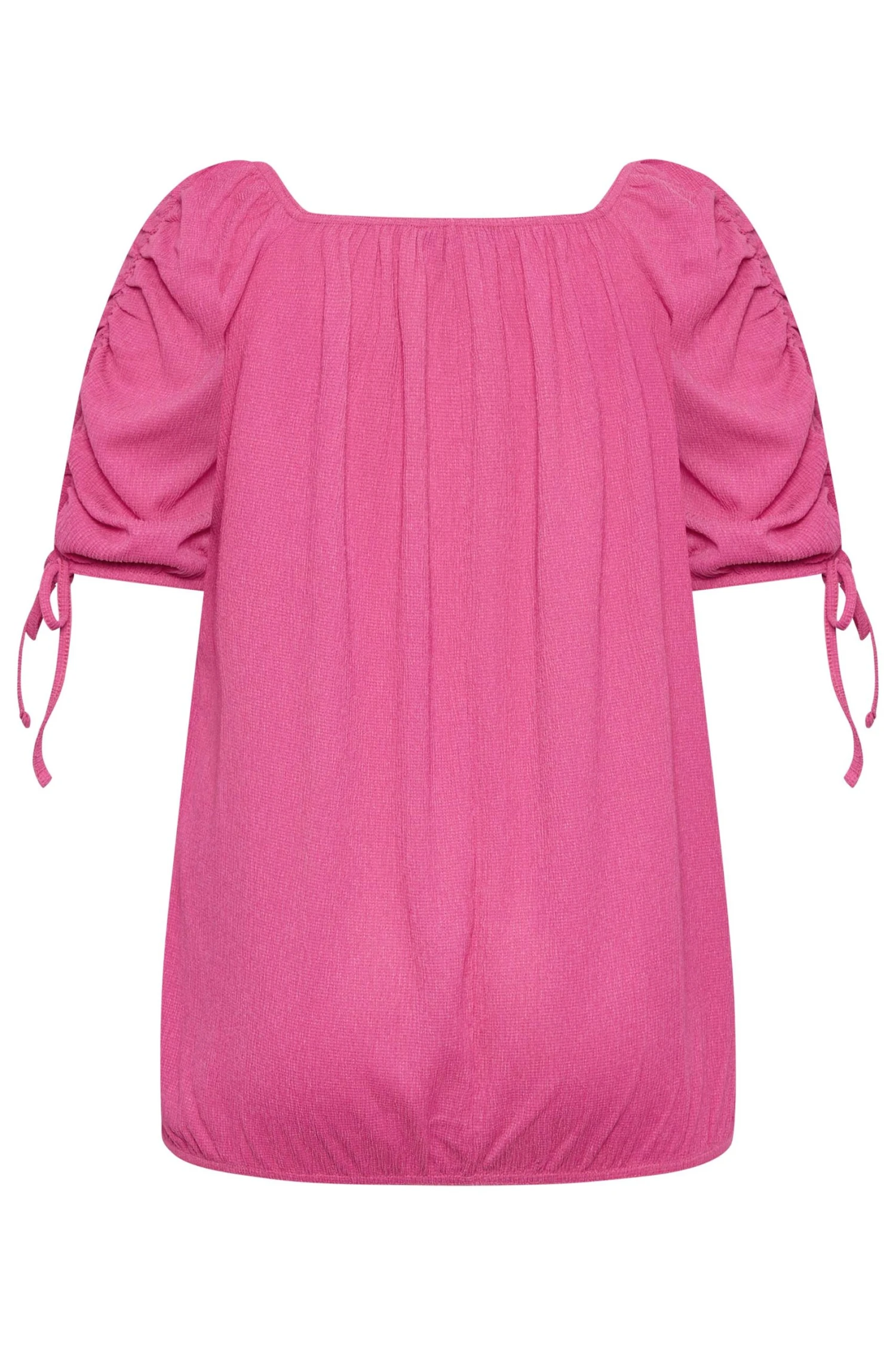 YOURS Curve Pink Textured Bubble Hem Top 7 YOURS Curve Pink Textured Bubble Hem Top - Image 5