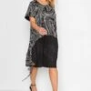 YOURS Curve Black Marble Print Mesh Front Dress -Plus Size Apparel Shop 6f24a23d ac20 40 301197 B