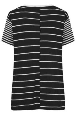 LIMITED COLLECTION Curve Black Mixed Stripe Print T-Shirt -Plus Size Apparel Shop 6fa95d80 6512 46 215618 Y
