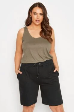 YOURS Curve Black Jogger Shorts 12 YOURS Curve Black Jogger Shorts -Plus Size Apparel Shop 72c6324d c83a 4f 124734 A