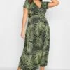YOURS Curve Green Leaf Print Wrap Maxi Dress -Plus Size Apparel Shop 741b3e9d 9cf4 46 301603 B