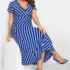 YOURS Curve Blue Stripe Swing Maxi Dress -Plus Size Apparel Shop 75937c9b df71 48 301020 A