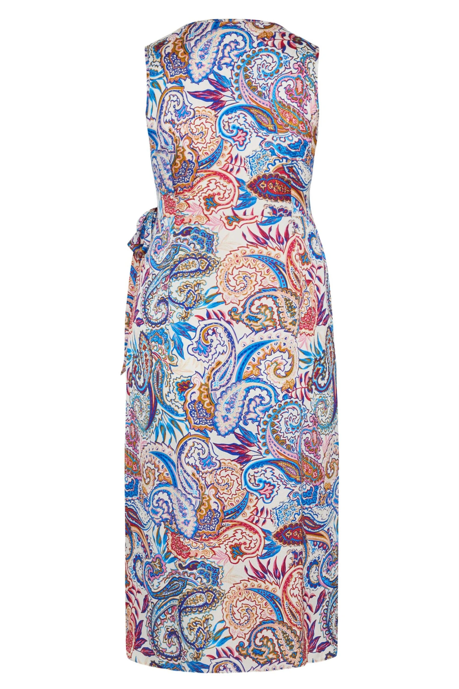 YOURS LONDON Curve White Paisley Print Satin Wrap Dress 8 YOURS LONDON Curve White Paisley Print Satin Wrap Dress - Image 6