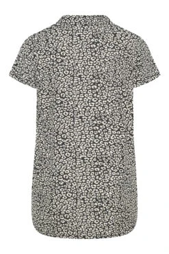 YOURS Curve Black Leopard Print Polo Neck Top -Plus Size Apparel Shop 77e82a3c 25b5 46 173457 BK
