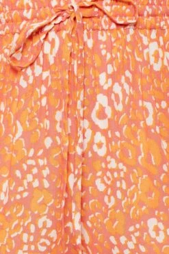 LIMITED COLLECTION Curve Orange Leopard Print Crinkle Shorts -Plus Size Apparel Shop 78578895 580d 45 215555 Z