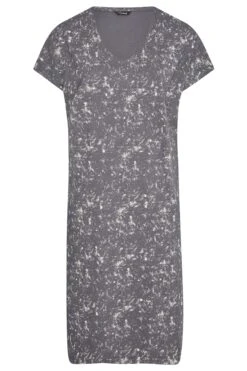 LIMITED COLLECTION Curve Grey Acid Wash Side Split T-Shirt Dress -Plus Size Apparel Shop 79672b33 95df 4b 214435 X