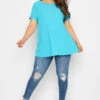 YOURS Curve Aqua Blue Ribbed T-Shirt -Plus Size Apparel Shop 7b3b02e8 0a4e 4f 320700 B