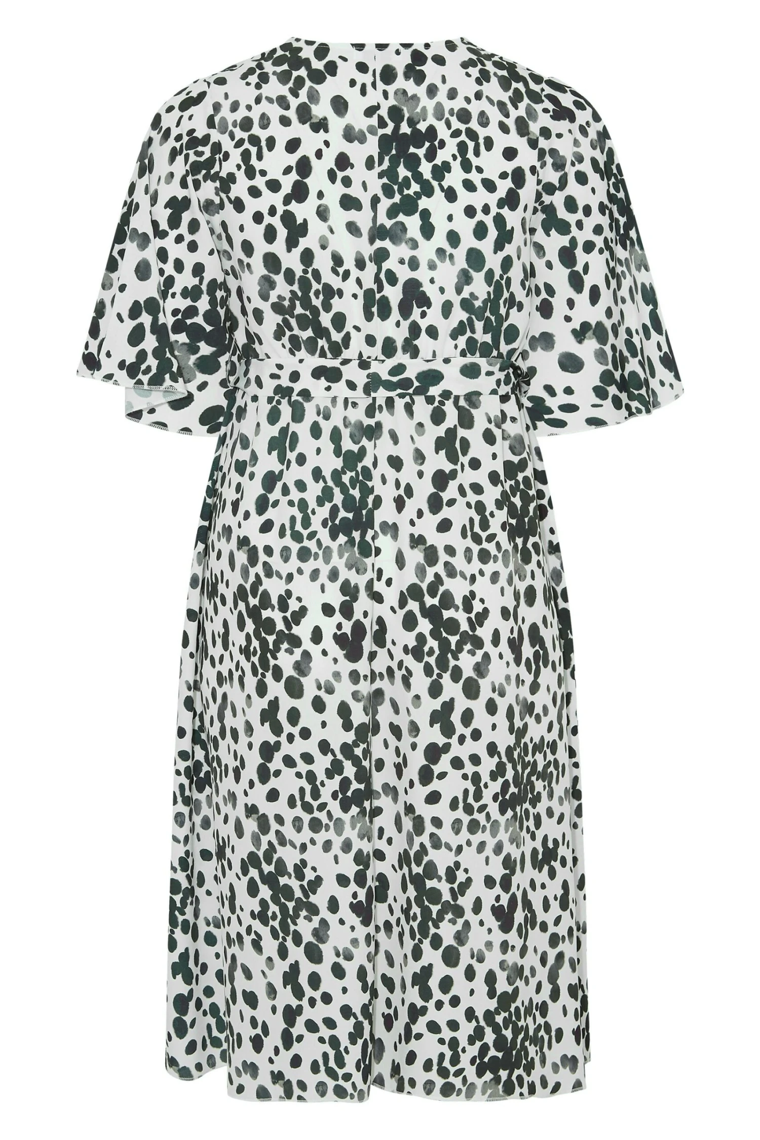 YOURS LONDON Curve White Dalmatian Print Wrap Dress 8 YOURS LONDON Curve White Dalmatian Print Wrap Dress - Image 6