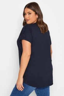 YOURS Curve Navy Blue Henley T-Shirt 10 YOURS Curve Navy Blue Henley T-Shirt -Plus Size Apparel Shop 7c3b47a4 d144 4c 320688 D