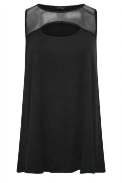 YOURS Curve Black Mesh Cut Out Swing Vest -Plus Size Apparel Shop 7f578941 0936 41 320394 X