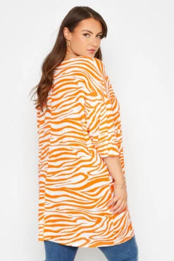 YOURS Curve Orange Zebra Print Oversized T-Shirt -Plus Size Apparel Shop 8285ac7d 8788 4d 320238 C