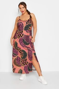 LIMITED COLLECTION Curve Orange Animal Chain Print Cami Maxi Dress