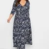 YOURS Curve Navy Blue Floral Print Maxi Dress -Plus Size Apparel Shop 83cb9d52 c499 40 301892 B