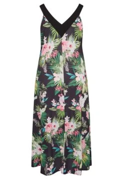 YOURS LONDON Curve Black Tropical Print Maxi Dress -Plus Size Apparel Shop 852ef493 4af2 44 162186 Y
