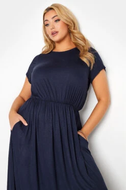 YOURS LONDON Curve Navy Blue Pocket Maxi Dress -Plus Size Apparel Shop 85cd3f74 61da 4d 157506R D