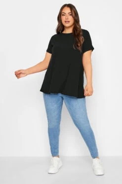 YOURS 2 PACK Curve Black & Hot Pink Ribbed Swing T-Shirts -Plus Size Apparel Shop 87409adc 9933 49 320773 B2