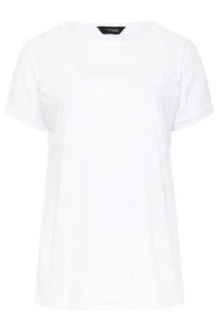 YOURS Curve White Cut Out T-Shirt 12 YOURS Curve White Cut Out T-Shirt -Plus Size Apparel Shop 8778b6e9 675b 4a 320644 X