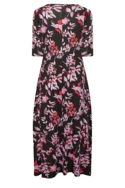 YOURS Curve Black Leaf Print Wrap Front Dress -Plus Size Apparel Shop 88d10049 8554 40 301524 Y