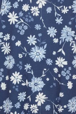 YOURS Curve Navy Blue Floral V-Neck Shirt -Plus Size Apparel Shop 891cff81 aac4 4f 320962 Z