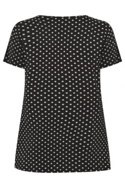 YOURS Curve Black Polka Dot Tassel T-Shirt -Plus Size Apparel Shop 8acfaed2 294e 40 301165 Y