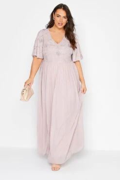 LUXE Curve Pink Floral Hand Embellished Maxi Dress -Plus Size Apparel Shop 8c935e52 42f5 48 161154 A