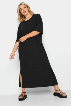 YOURS Curve Black Ribbed T-Shirt Dress -Plus Size Apparel Shop 8ca4ac84 f354 4d 137545 A