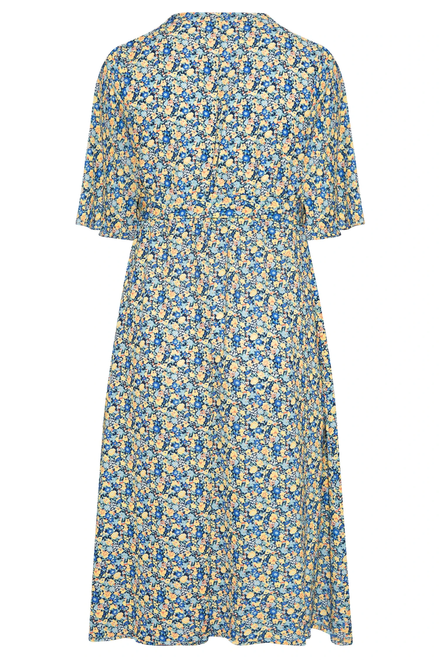 YOURS LONDON Curve Blue Ditsy Floral Wrap Dress 8 YOURS LONDON Curve Blue Ditsy Floral Wrap Dress - Image 6
