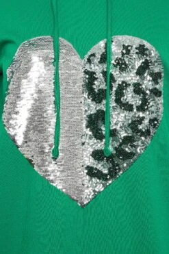 YOURS Curve Green Heart Sequin Embellished Hoodie Dress 11 YOURS Curve Green Heart Sequin Embellished Hoodie Dress -Plus Size Apparel Shop 8d400652 ef23 40 301614 Z