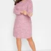 YOURS Curve Pink Marl Soft Touch Midi Dress 2 YOURS Curve Pink Marl Soft Touch Midi Dress -Plus Size Apparel Shop 8e802242 facd 4b 301740 B