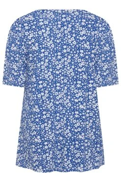 YOURS Curve Blue Floral Pleat Angel Sleeve Swing Top -Plus Size Apparel Shop 8f6bb714 3aac 4f 320781 Y