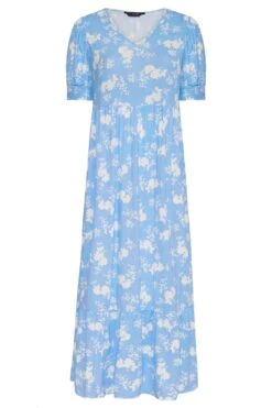 YOURS Curve Blue Floral V-Neck Maxi Dress -Plus Size Apparel Shop 8f8d1066 dcc9 41 137202 X