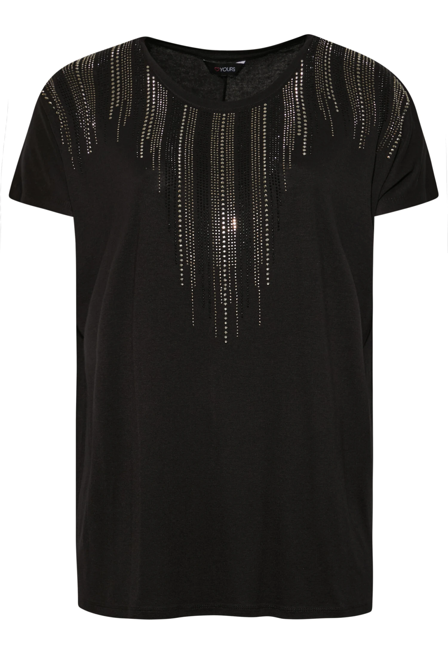 Curve Black Studded Neckline Top 7 Curve Black Studded Neckline Top - Image 5